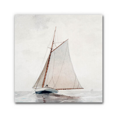 Schallabsorberbild mit Segelboot Malerei