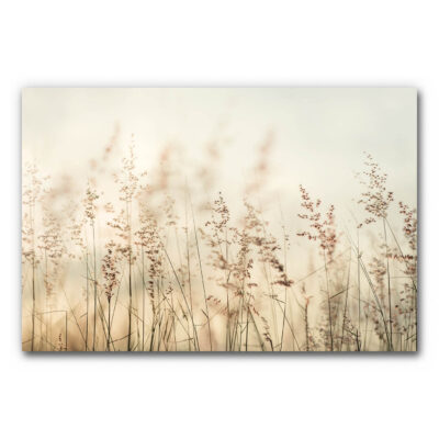 Akustikbild mit Wiese in Beige und Gelb