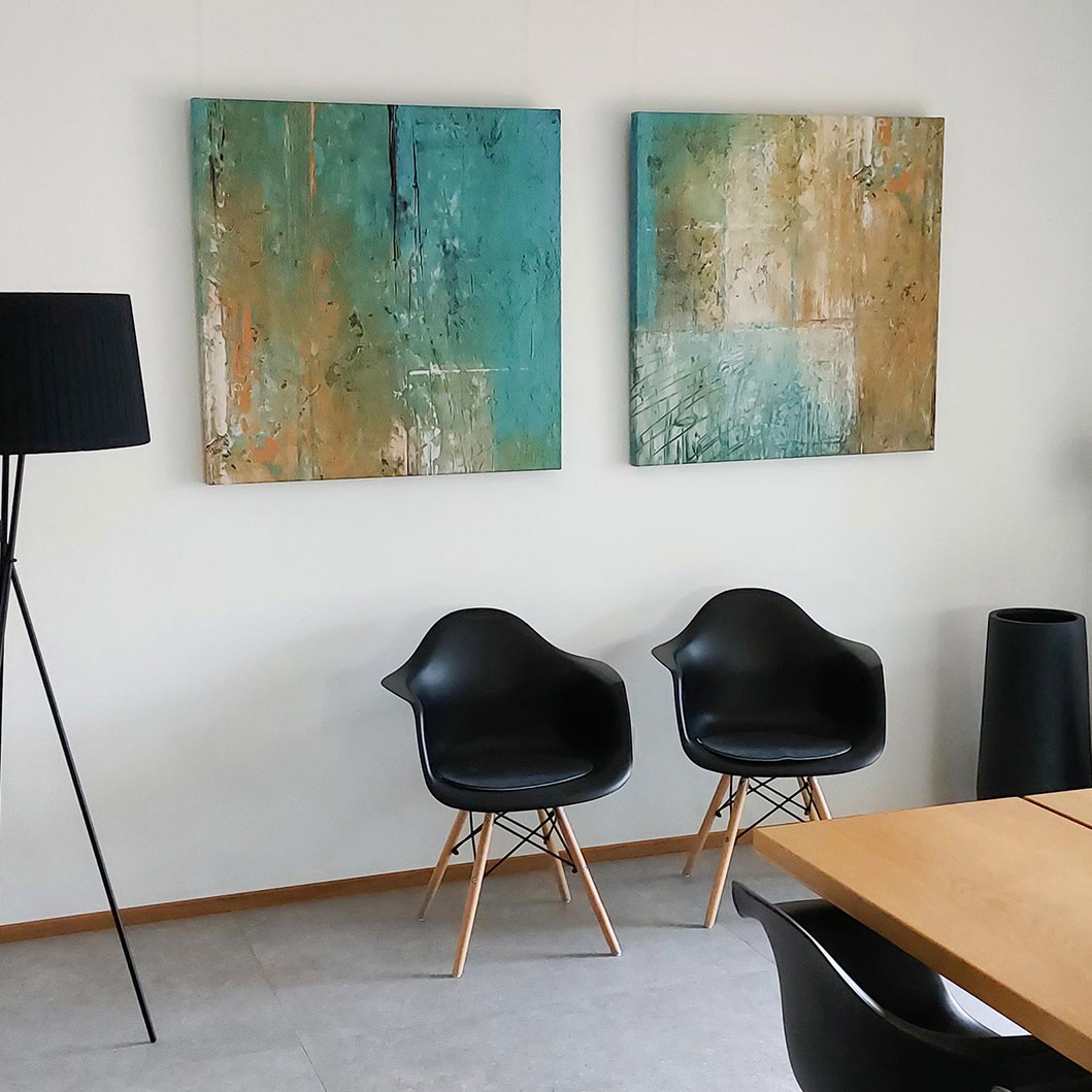 Individuelle Variante für Akustikbild Turquoise & Ocher