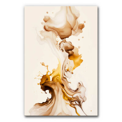 Das Schallabsorberbild Cream 1 ist ein abstraktes Bild was so aussieht als würde Kaffee in Milch fließen.