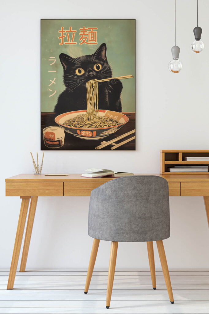 Akustikbild Katze mit Nudeln