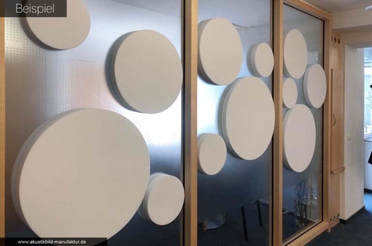 akustikbild-manufaktur-schallschutz-platten-kreise-akustikkreise-runde-absorberplatten-basotect-wand