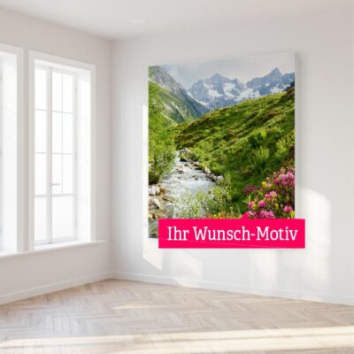 Beispiel für ein Akustikbild mit individuellem Fotodruck in einem großen hellen Raum