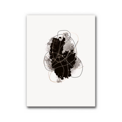 Akustikbild Warm Black with Golden Lines - Modern