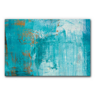 Akustikbild mit moderner Kunst in Blau & Türkis