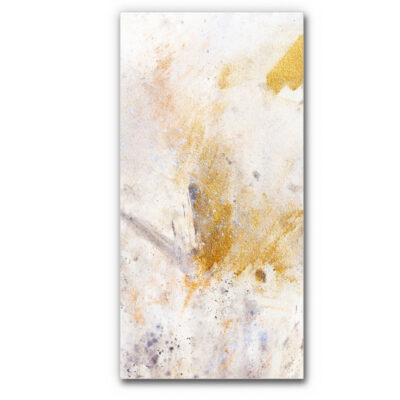 Akustikbild Goldstaub (70x140x5 cm, AluStyle, silberner Rahmen)