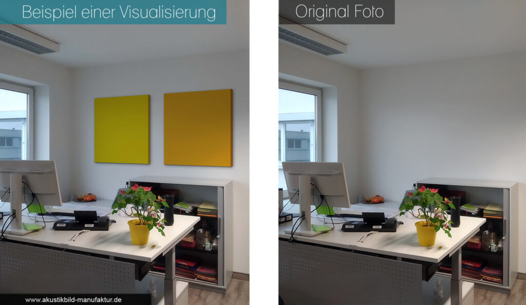 Richtige Position für Akustikbilder im Büro