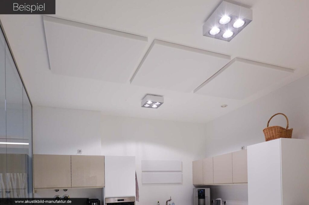 Schallschutzplatte Quadrat in einer Büro-Küche
