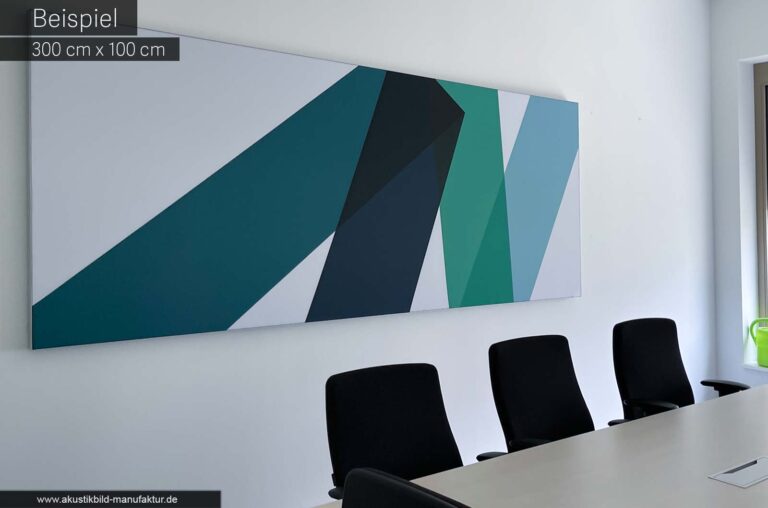 Akustikbild parallel gehängt an einem Besprechungstisch