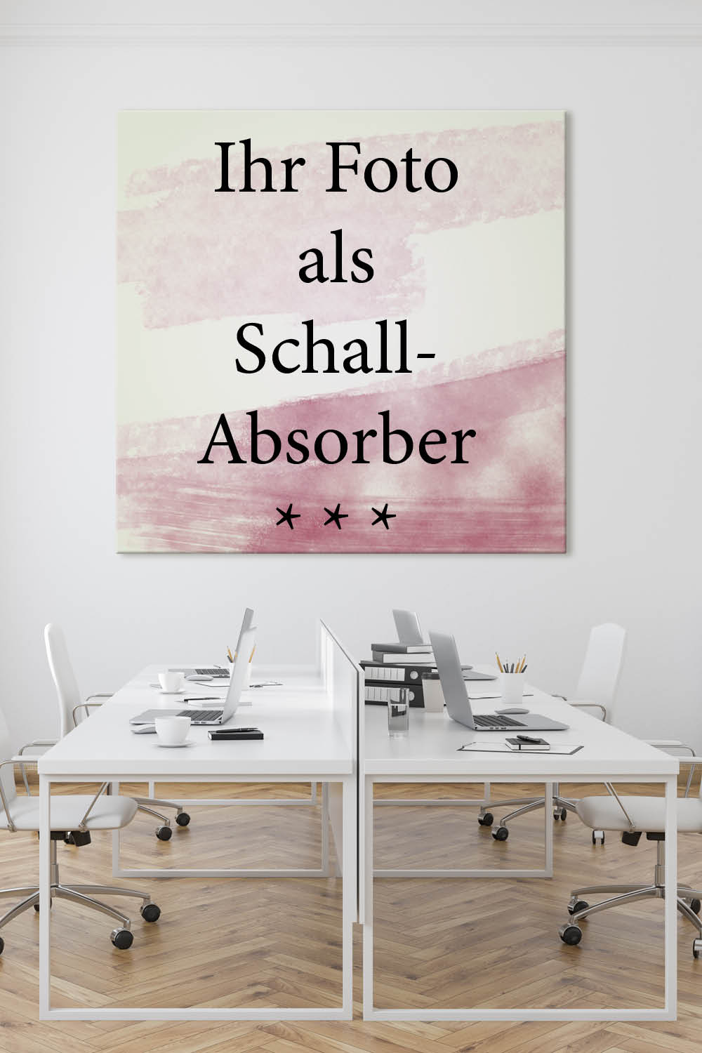 Akustikbilder mit eigenem Foto am Mehrpersonenarbeitsplatz