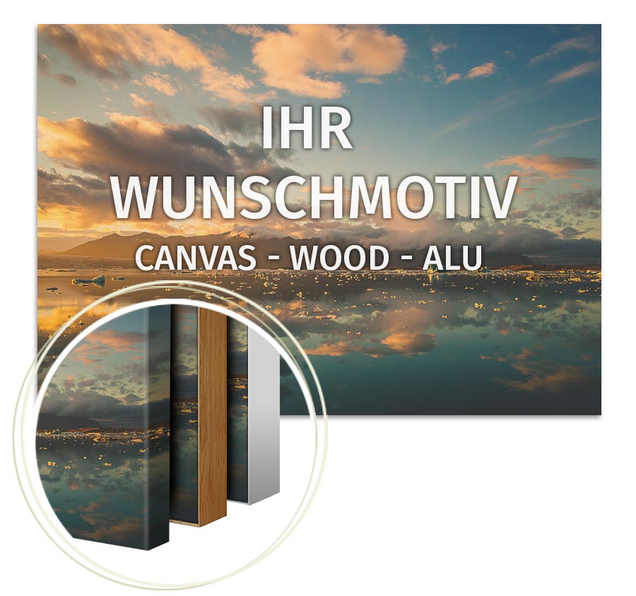Akustikbild im CanvasStyle mit randumlaufenden Motiv