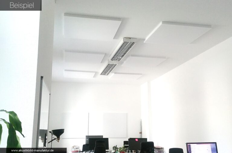 Lärmschutz im Büro als Deckenabsorber realisiert
