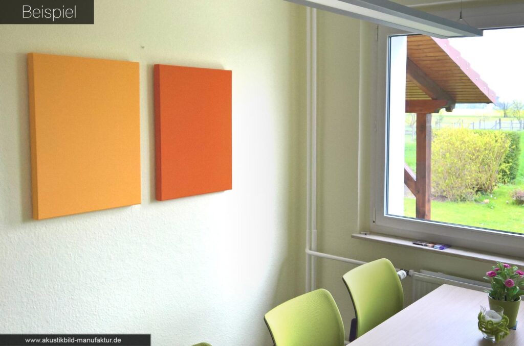 Beispiel einfarbige schallschutzbilder besprechungsraum meeting raumakustik schall reduzieren