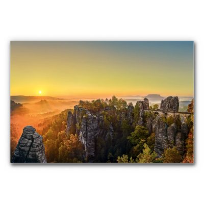 Akustikbild mit Bergen bei Sonnenaufgang