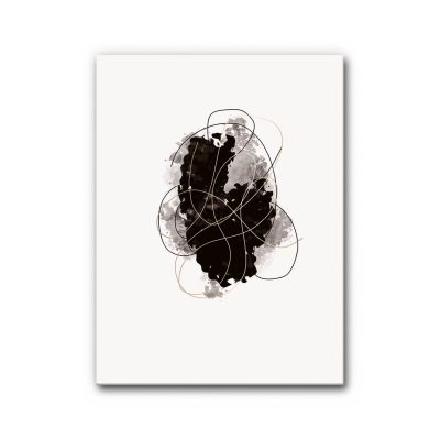 Akustikbild Warm Black with Golden Lines - Modern