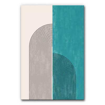 grafisches Schallabsorberbild mit Türkis