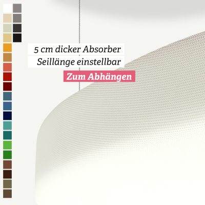 Nahaufnahme mit Stoffdetails für runde Deckensegel der OfficeLine