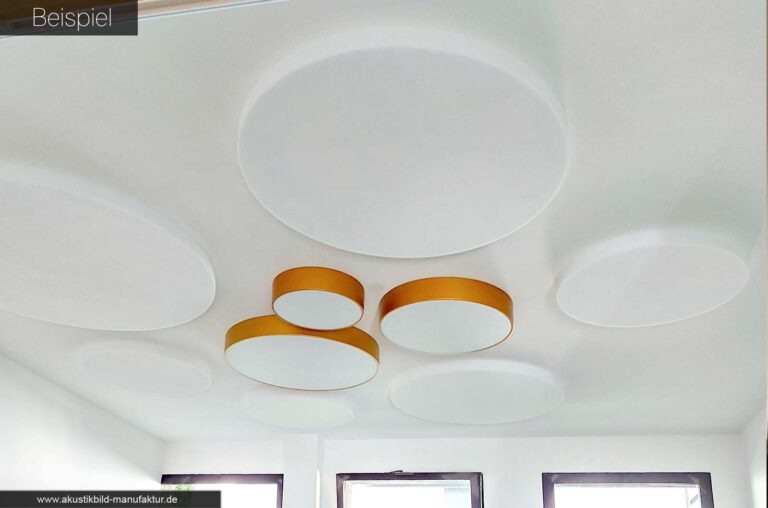 schallabsorber-akustikplatten-basotect-rund-kreise-decke-praxis-lampe
