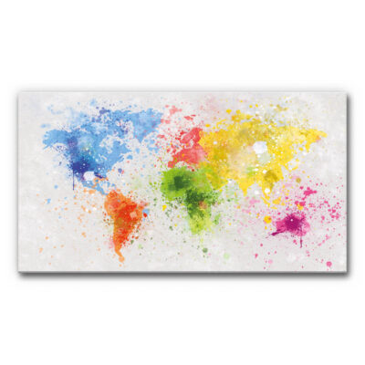 Akustikbild mit Weltkarte in buntem Design