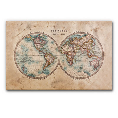 Akustikbild Weltkarte Hemisphären - eine Weltkarte